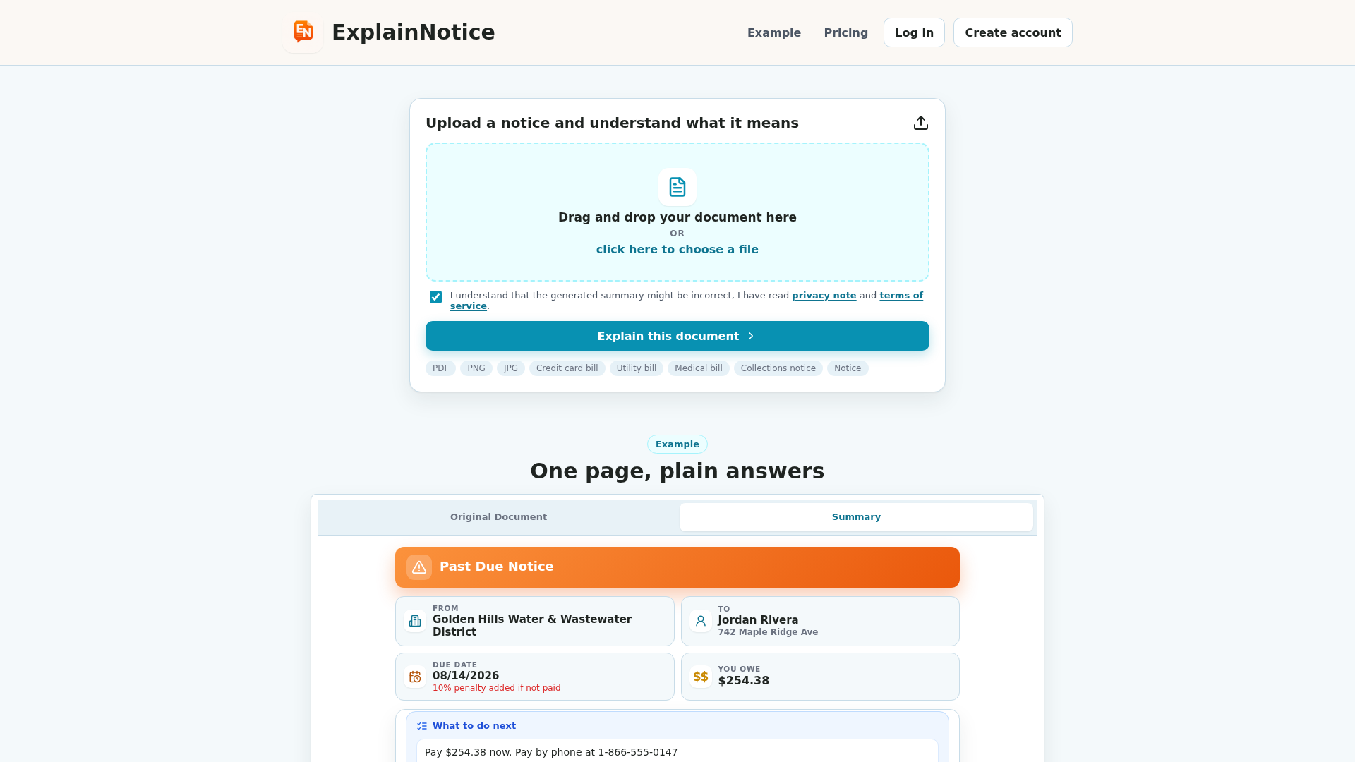 ExplainNotice