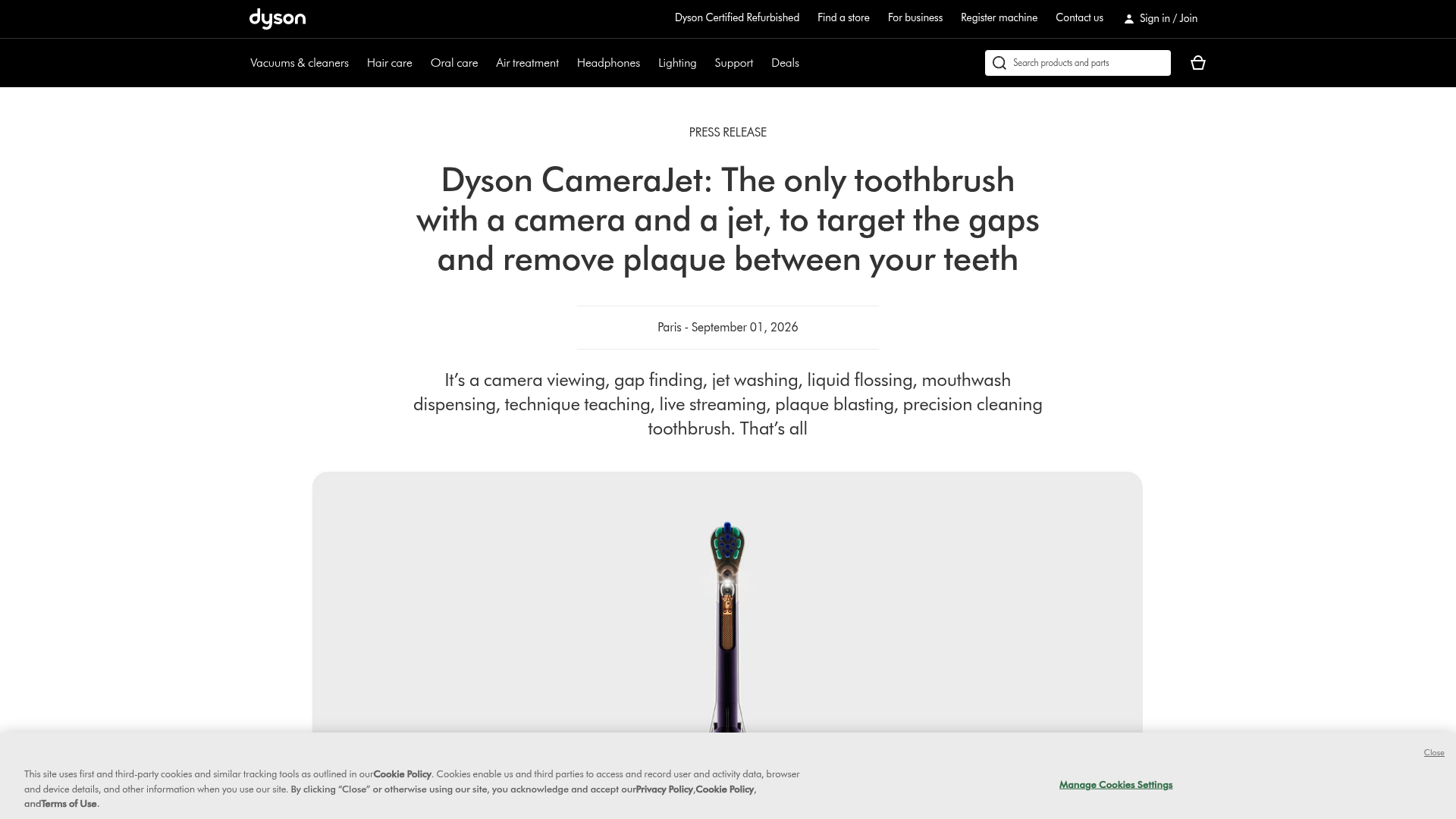 Dyson CameraJet（AI 摄像头冲牙牙刷）