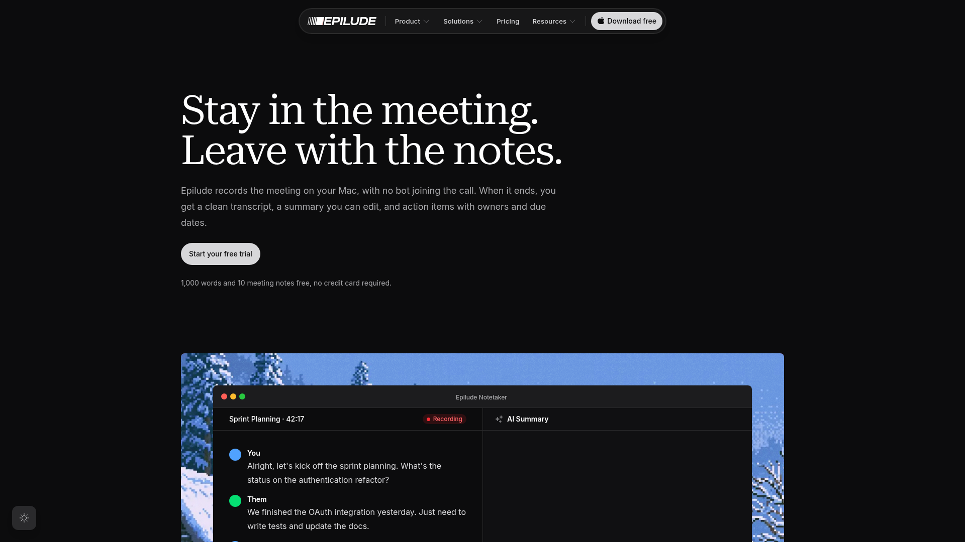 Epilude Notetaker