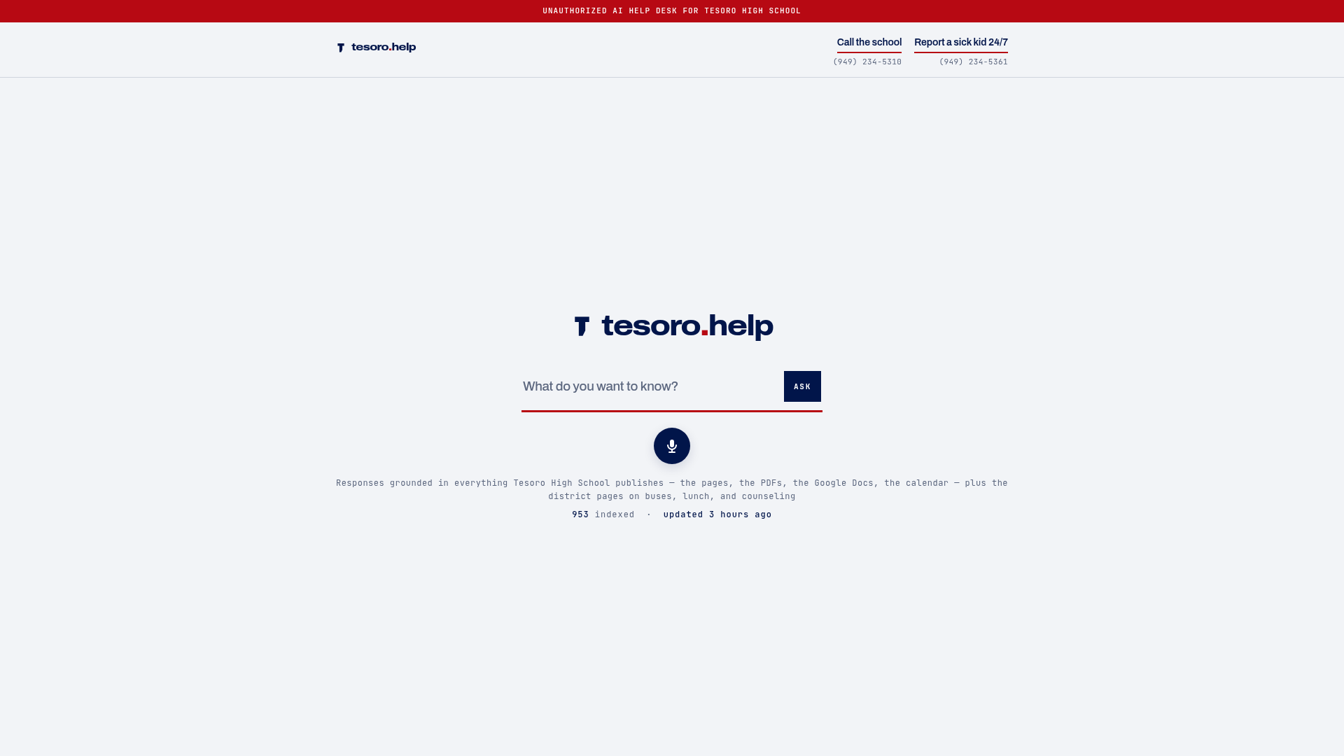 Tesoro.help（学校信息 AI 客服）