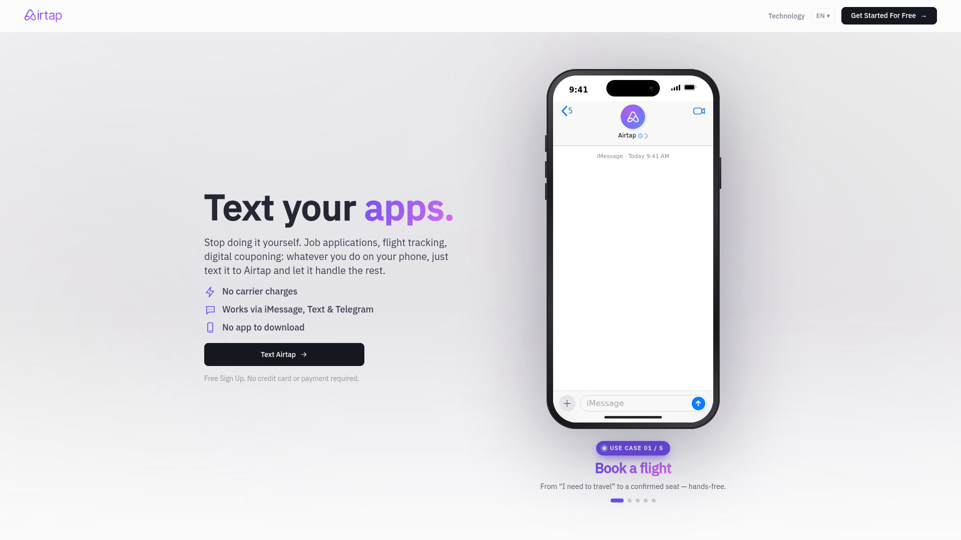Airtap AI — iMessage 操控云端手机的 AI 助理